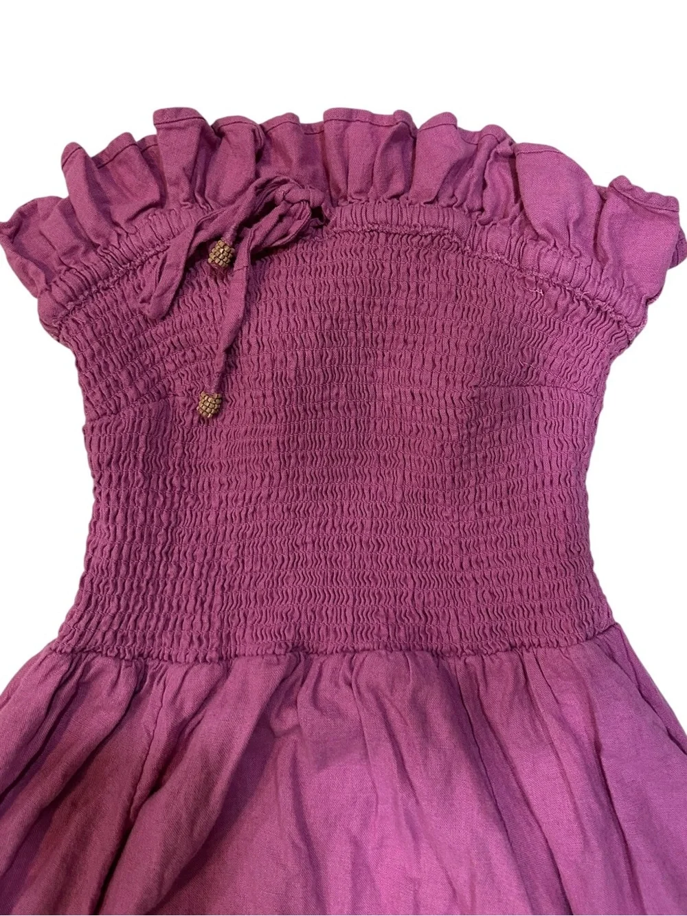 free people magenta lush life linen midi dress